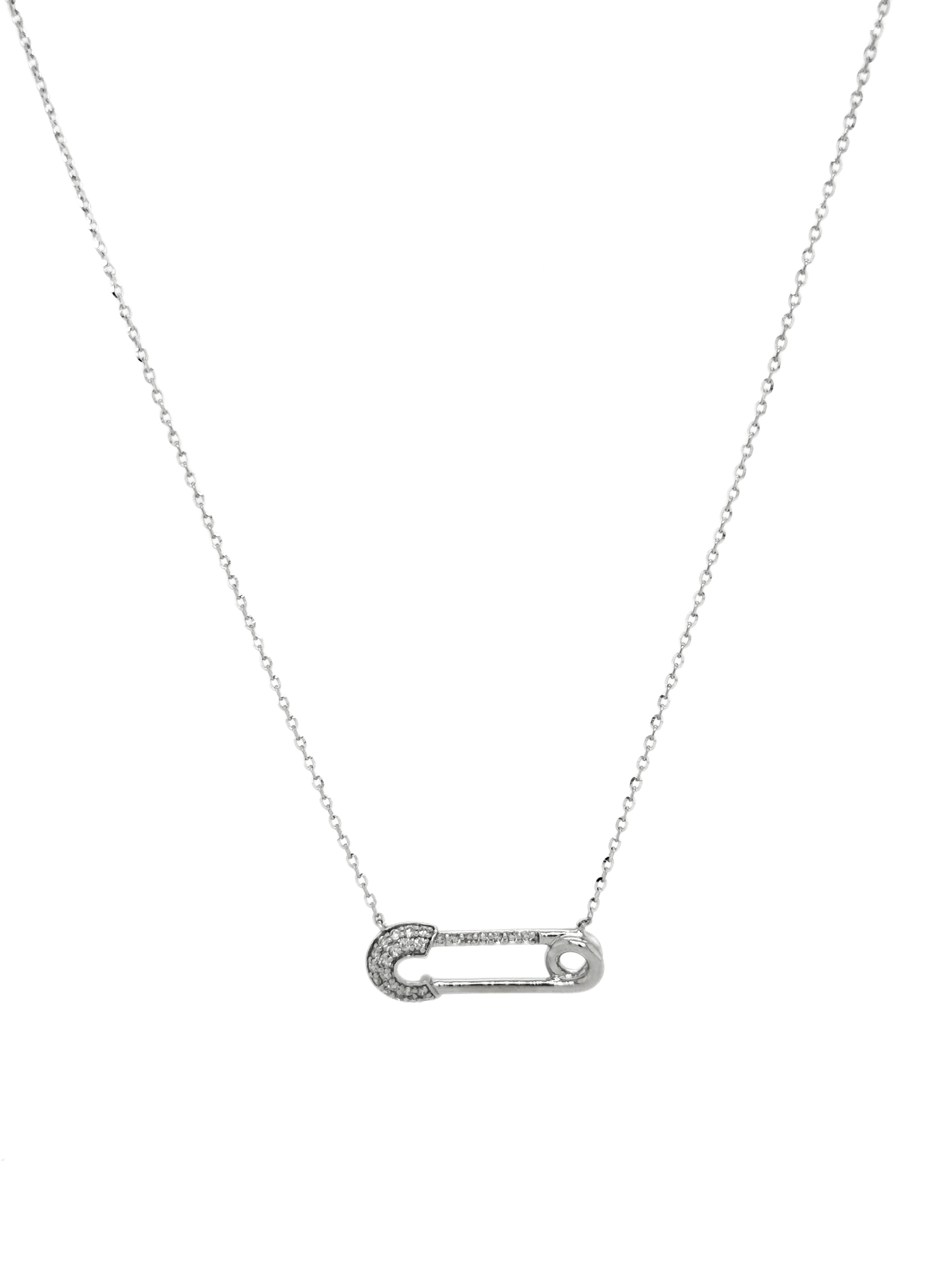 DIAMOND SAFETY-PIN NECKLACE-407485